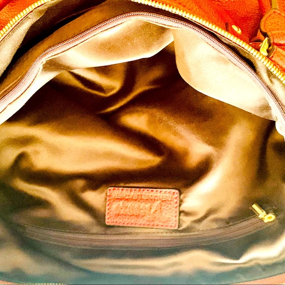 ✨Vincenzo Leather✨ Red Embossed Italian Leather Satchel w/Dusk Bag - Picture 10 of 12